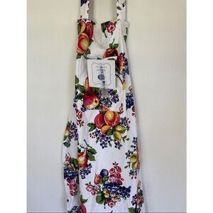 NWT April Cornell Full Apron Fruit Floral Print 100% Cotton